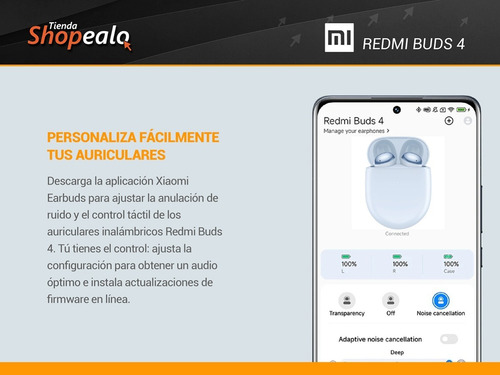 Imagen 9 de 10 de Auriculares In-ear Bluetooth Xiaomi Redmi Buds 4 Celeste -*
