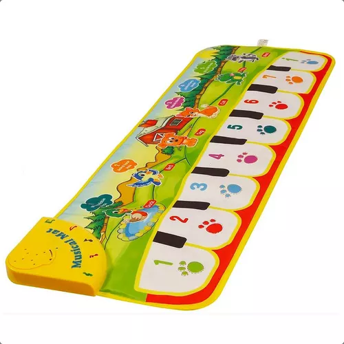 Tapetinho Piano Infantil Bebê Musical Fazendinha Colorido