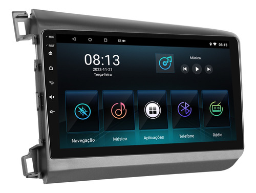 Multimidia Civic G9 Android 13 2gb 64gb 9p Carplay Wifi 2cam