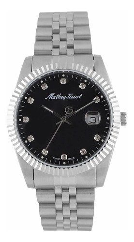 Reloj Hombre Mathey-tissot H710an Cuarzo Pulso Plateado En