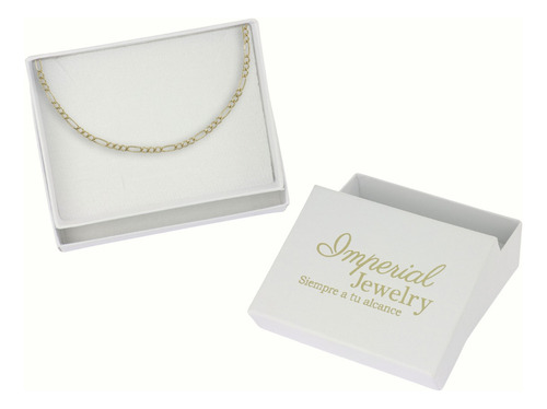 Pulsera De Oro 14k Figaro Solida De 18.5 Cm Calibre 2mm Color Dorado Diámetro 6 cm