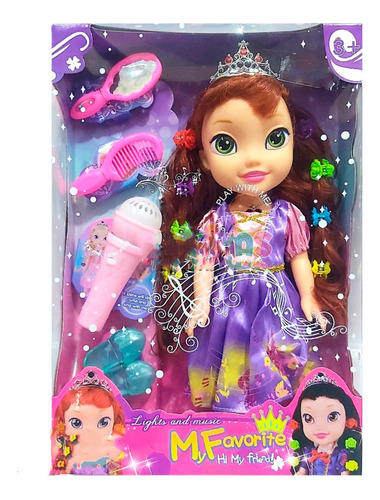 Muñeca Princesa Rapunzel Luces Niña Sonido + Baterias