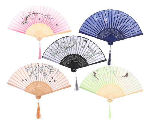 Ventilador Hanfu Retro A Juego Para Primavera Y Verano, 5 Un