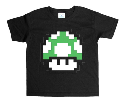 Remera Negra Adultos Pixel R27