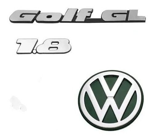 Kit Emblemas Insignias Volkswagen Golf Gl 1.8 + Logo Vw