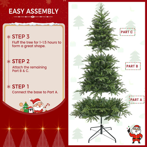 Árbol De Navidad Preiluminado 180 Cm 350 Luces Led Multicolo