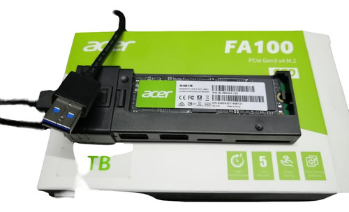 Disco Externo De 1tb Con Acer Fa100 Nvme, 2usb Microsd, Sd  (Reacondicionado)