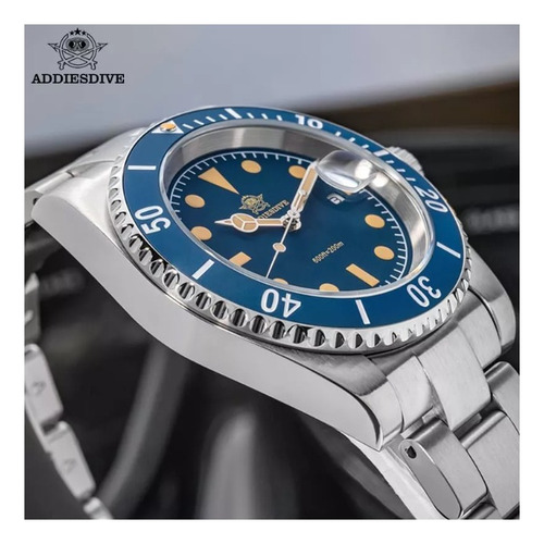 Reloj Addiesdive Ad2054 Hombre Plateado Desplegable