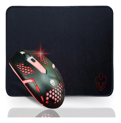 Combo Gamer Periféricos  Mouse Rgb + Mouse Pad Fps Kit Gamer