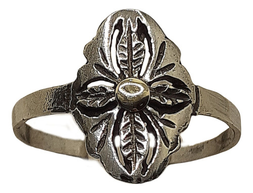 Anillo De Plata Con Detalle En Oro, Calado Diseño Flor