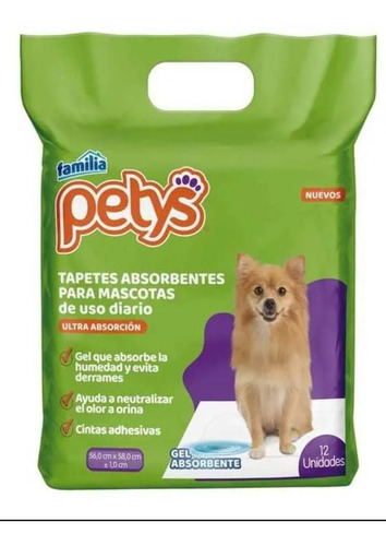 Tapetes Petys Absorbentes X 12 Unidades
