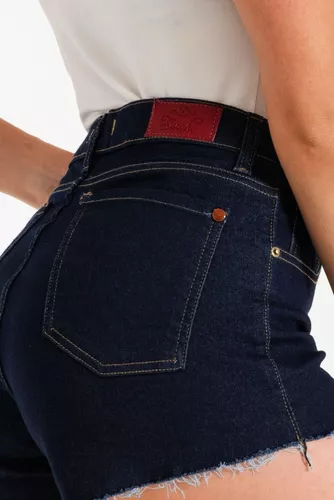 Short De Jean Elastizado Azul Oscuro Para Mujer