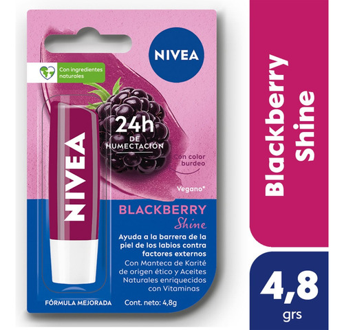 Nivea Labello Blackberry Shine Prot Labial Magistral Lacroze