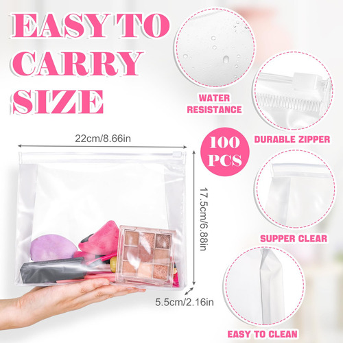 Bolsas De Cosméticos Transparentes Xuniea 100 Unidades Mini