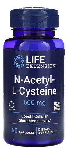 Life Extension, N-acetil, L-cisteína 600 Mg, 60 Caps Sfn Sabor Sin sabor