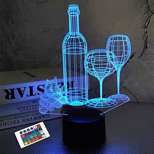 Lámpara De Ilusión 3d Para Botellas De Vino, Decoración De B