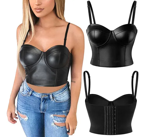 Top cuero mujer hotsell