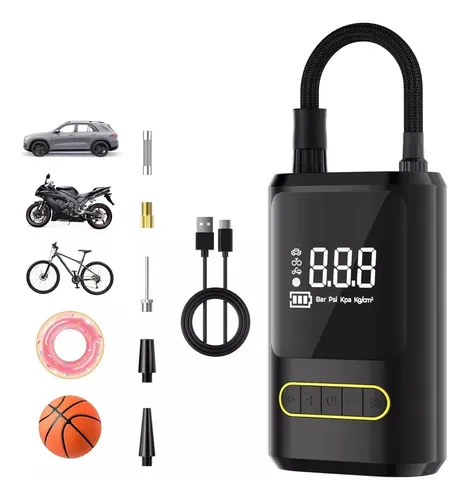 comprar Mini Compresor Aire Electrico Usb Recargable Con Linterna