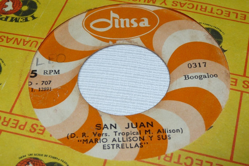 Jch- Mario Allison Y Sus Estrellas San Juan Boogaloo 45 Rpm