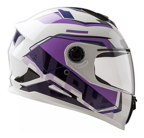 Imagen 2 de 7 de Casco Para Moto Integral Hawk Rs1 Alpha Blanco Violeta S