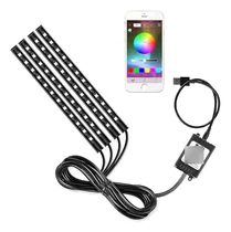 Comprar Kit De 4 Tiras De Luces Led Rgb Para Interior De Auto 