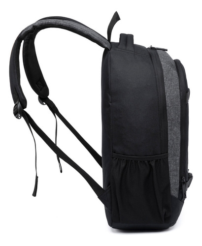 Mochila Escolar Notebook Bolsa Faculdade Espaçosa Cor Preto Desenho Do Tecido Lisa