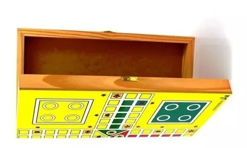 Tudo Em Madeira Jogo De Ludo Dados Peões Tabuleiro Estojo