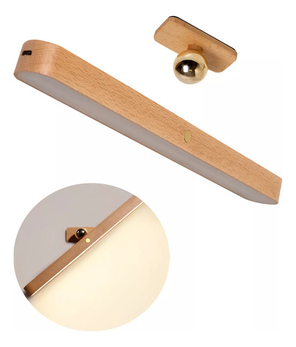 Lámpara De Pared Moderna Con Espejo Led De Madera