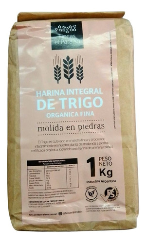 Harina De Trigo Integral Fina Fincas El Paraíso 3 X 1 Kl