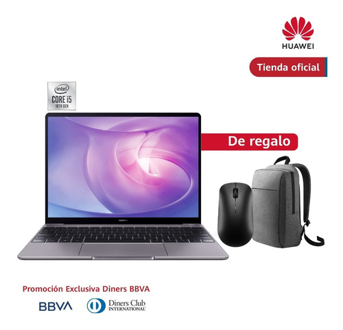 Huawei Matebook 13 I5 8gb+512gb Gris+mochila+mouse