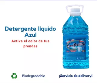 Detergente Biodegradable Para Ropa, Color Azul Con Fragancia