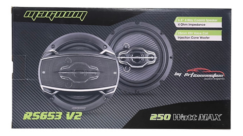 Bocina Coaxial 6.5 Magnum Rs653 V2 250w Max 4ohms 4vias Color Negro