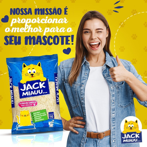 Kit 2 Areia Sanitária Mandioca Biodegradável Jack Miauu 1kg