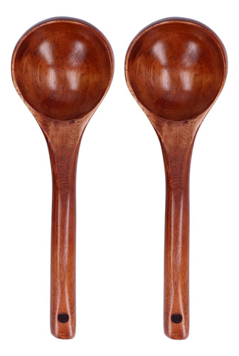 Cuchara De Madera De 8 Cm De Ancho De Boca, 2 Cucharones De