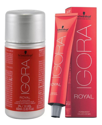 Kit para colorear Ox 3% 10 Vol E 8-0 Schwarzkopf Igora Royal