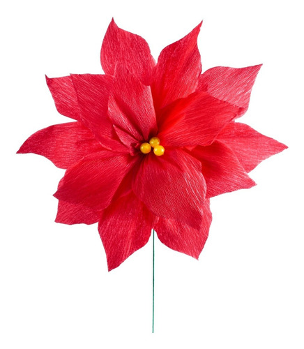 Flor De Nochebuena De Papel Crepé. 20cm De Diámetro. 12 Pzas | Meses sin  intereses