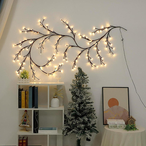 Rama De Árbol De Navidad Iluminada, Rama Marrón Artificial