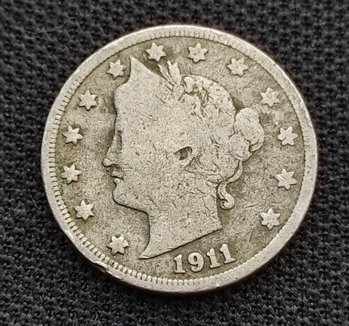 5 Centavos Dólar Eeuu 1911 Moneda Antigua Liberty