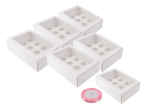Paquete De 6 Cajas Para Cupcakes De Calidad Alimentaria Con