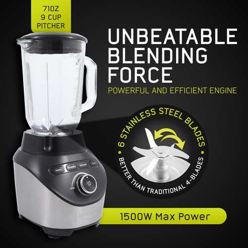 Licuadora Universal Turbo Elite Max 1500 W, Jarra De