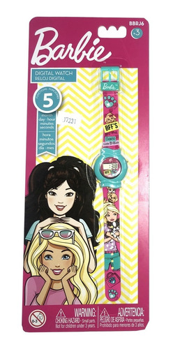 Reloj Digital Pulsera Barbie Mattel Infantil Oficial Lelab