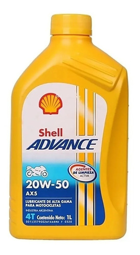 Aceite Shell Moto Mineral 20w50 4t Advance Ax5 Mav