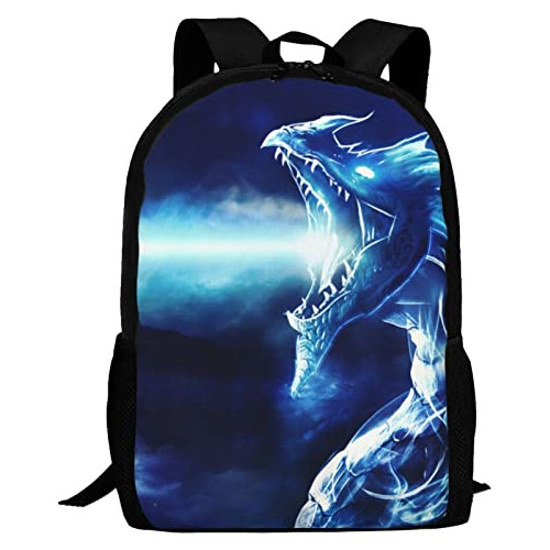 Mochila De Dragón Niños, Niñas, Dragón Azul Furioso...