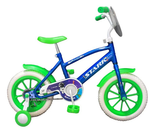 Bicicleta Infantil Cuadro Acero Rodado 12 Stark Space Azul