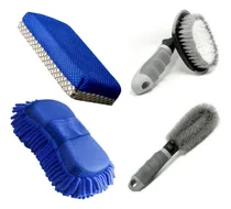 Comprar Kit Escova Esponja P\u002F Lavar Limpar Carro Pneu Rodas 4 Peças