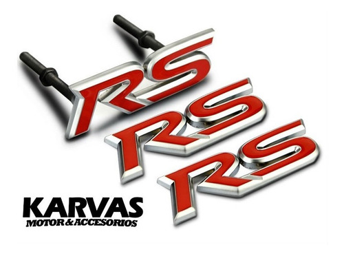 Imagen 3 de 3 de Logo Emblema Rs De Parrilla Tuning Racing Autos / Karvas