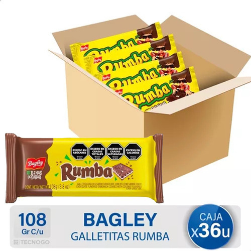 Caja Galletitas Bagley Rumba Chocolate Dulces - Mejor Precio