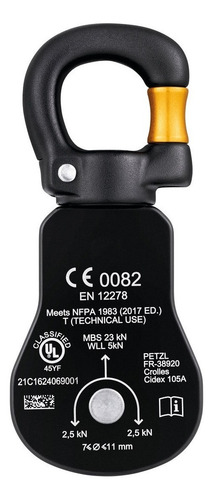 Polea Spin S1 Open Petzl Rescate Vertical Montaña Tirolesa