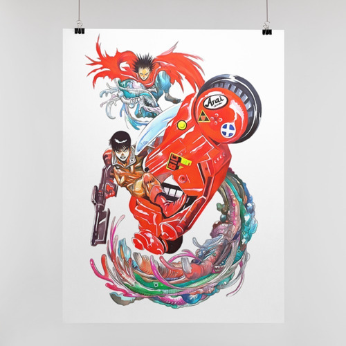 Vinilo Decorativo 21x30cm Poster Akira Tetsuo 02 Anime Man