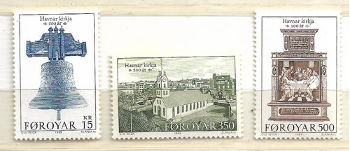 Dinamarca´89 Isla Feroe Serie Mint 173/5 Iglesia De Torshavn